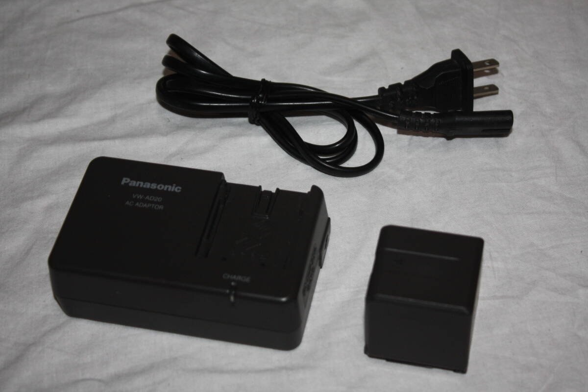 送料無料！　Panasonic　純正　VW-AD20＋VW-VBG260　バッテリーチャージャー＋バッテリー　（検索：/HDC-DX1/HDC-DX3）