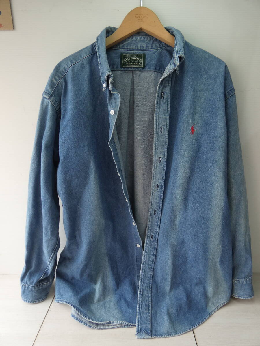 ★POLO COUNTRY デニムシャツ 80s 90ｓ Ｌサイズ 　　　 M05224