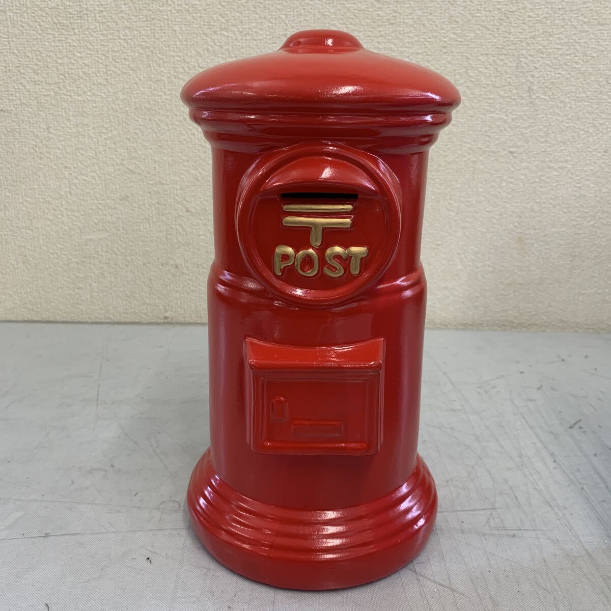 ◆501 郵便ポスト 貯金箱 昭和レトロ 陶器製 郵便ポスト型 レトロ