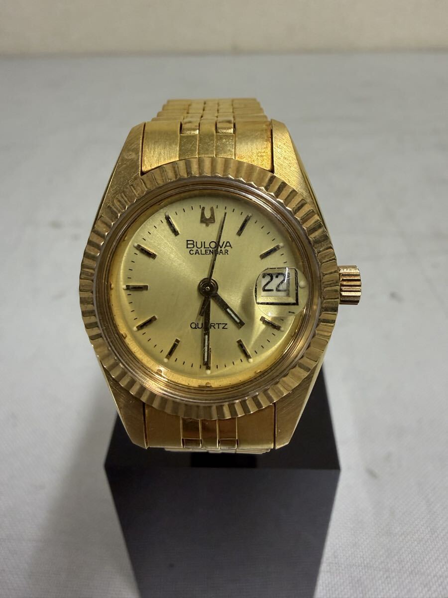 &31 腕時計 BULOVA 1A44L クォーツ ゴールド 不動品