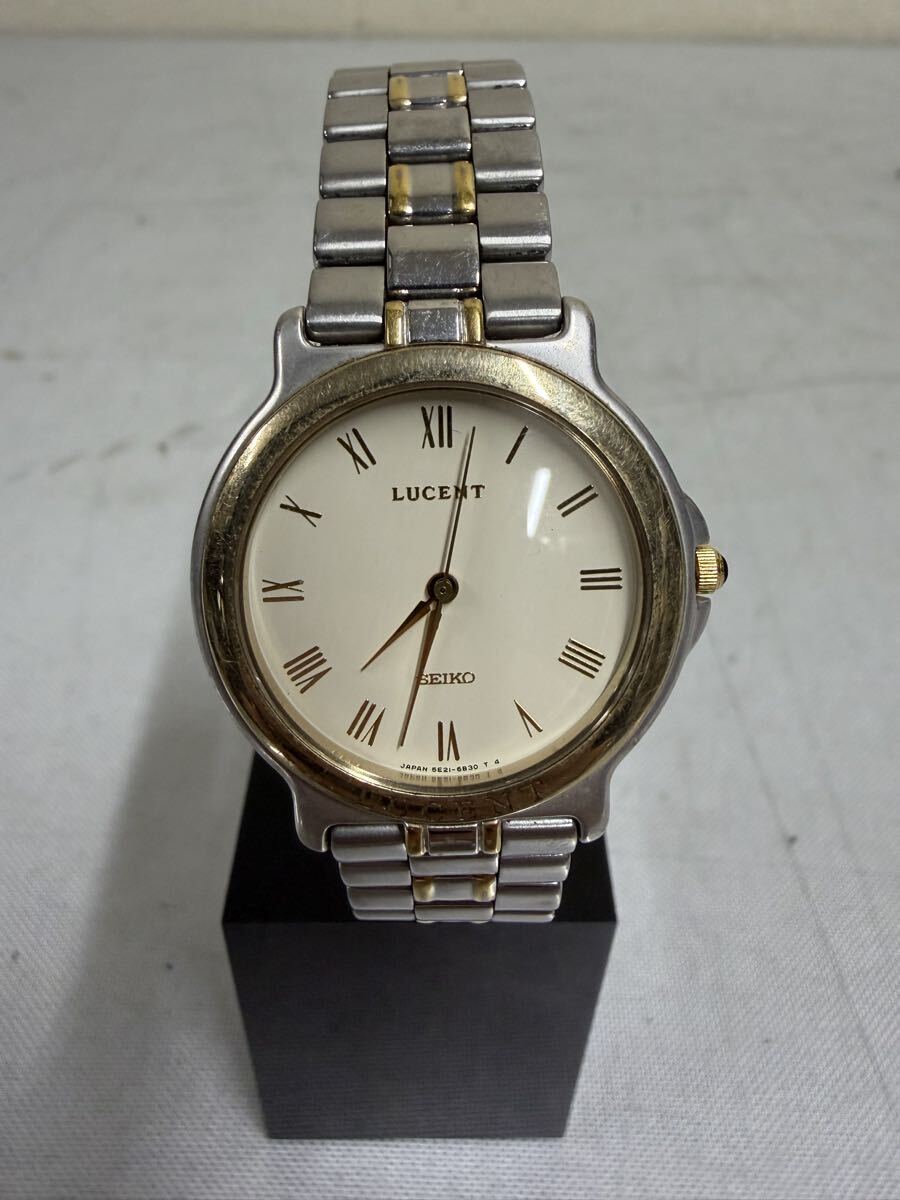 &32 腕時計 SEIKO LUCENT 5E21-6B70 クォーツ 不動品
