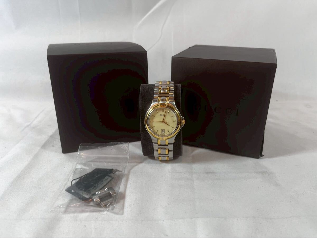 ③ GUCCI グッチ デイト　SS GP 9040M 腕時計　稼働品　【03217】