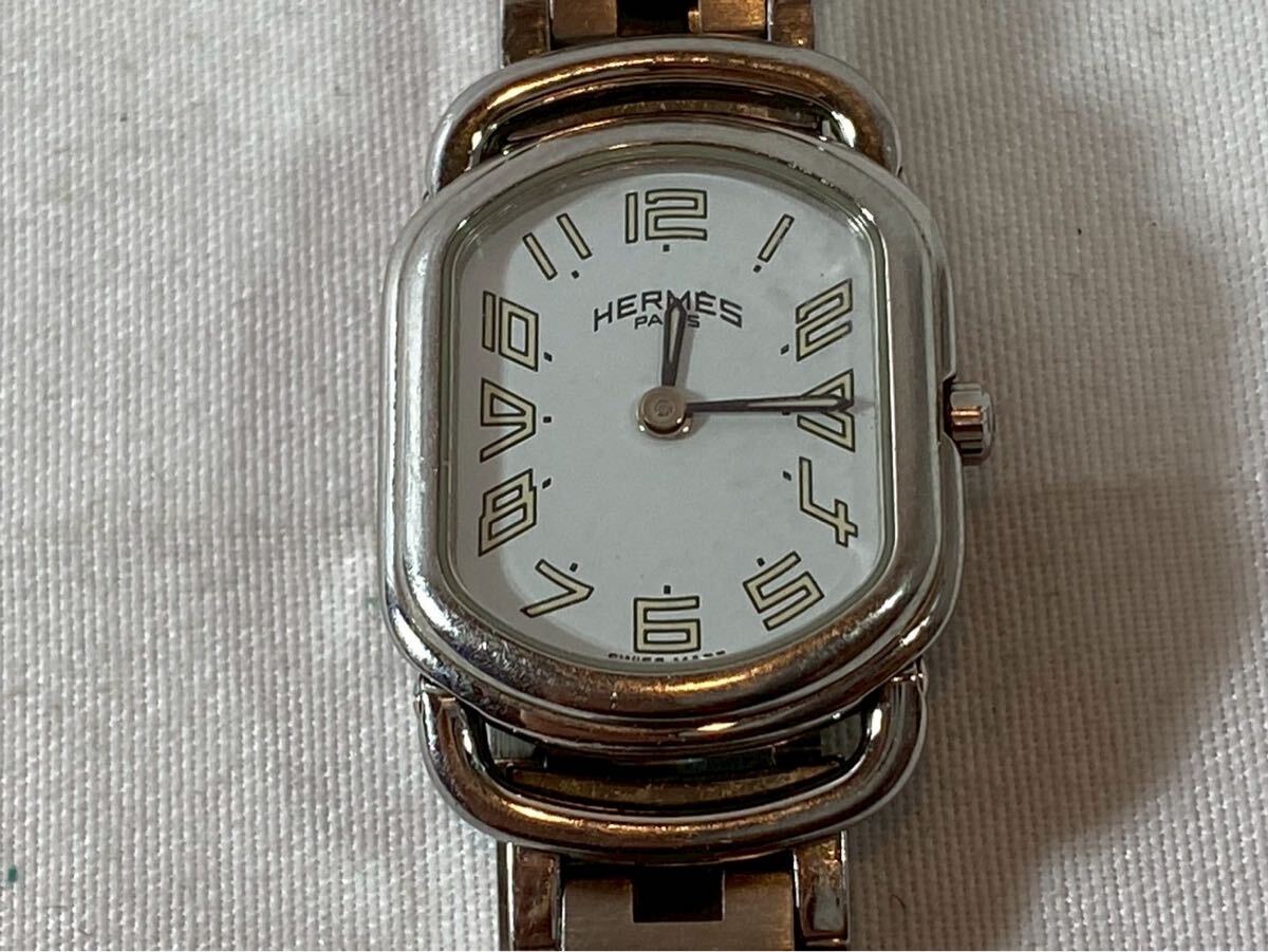 ③ HERMES エルメス　ラリー　ホワイト　RA1.210 腕時計　【04007】