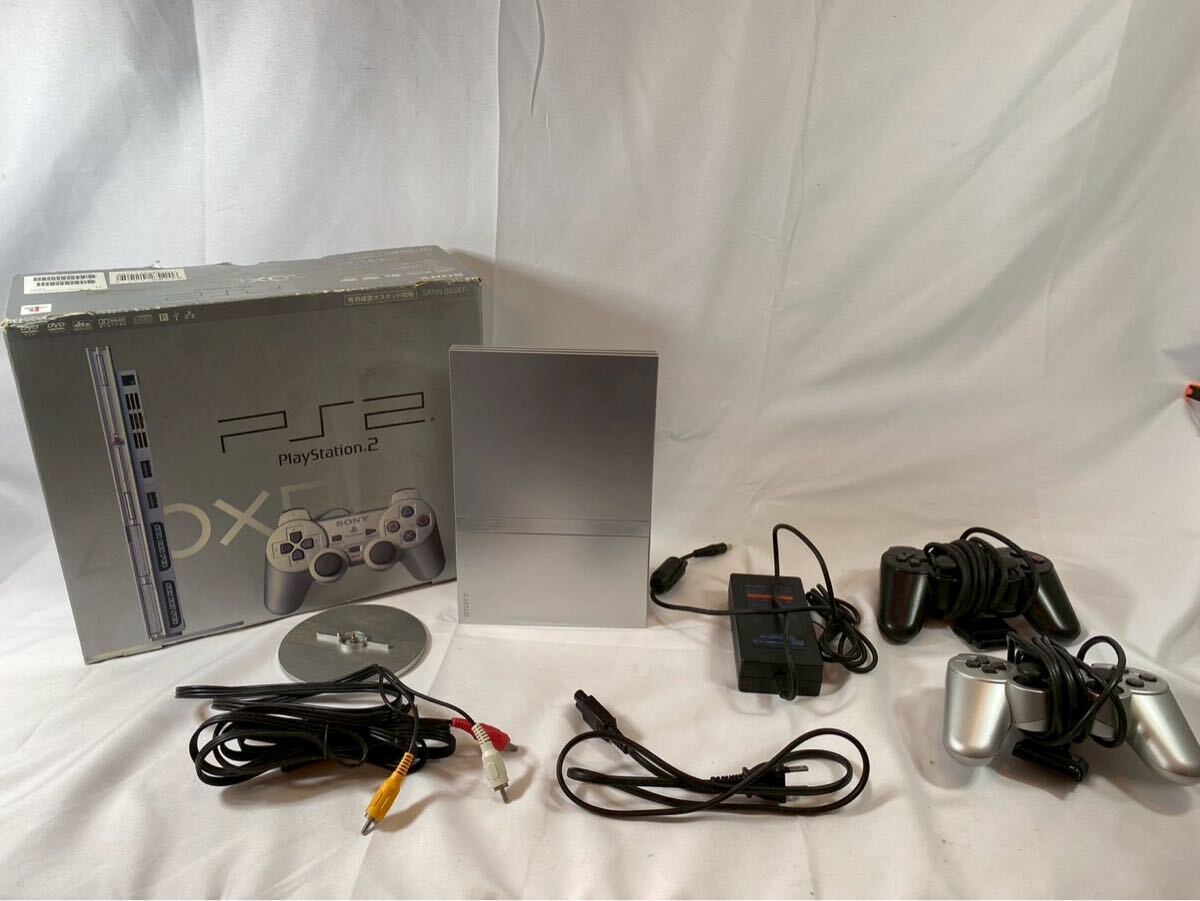 ① SONY ソニー PlayStation2 PS2 プレイステーション2 サテンシルバー SCPH-75000 【04031】