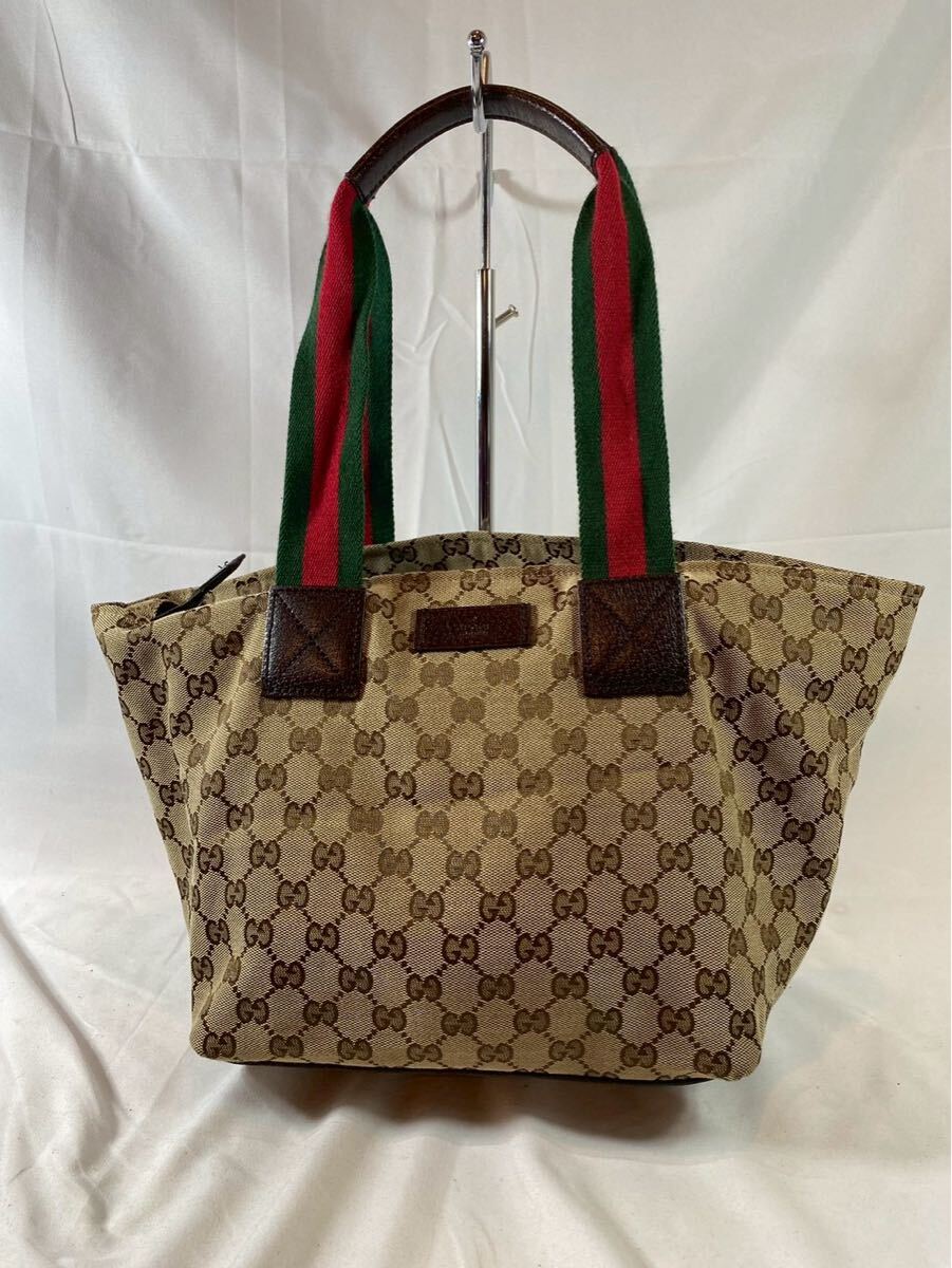 ③ GUCCI グッチ　GGキャンバス　シェリーライン　トートバッグ　【03218】