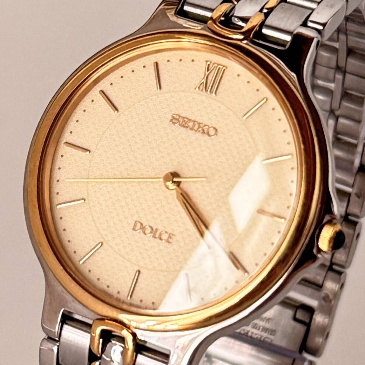 【10121Q】稼働品 SEIKO DOLCE セイコー ドルチェ 5E31-6E70 R1 AT クオーツ メンズ腕時計 経年保管品 現状品