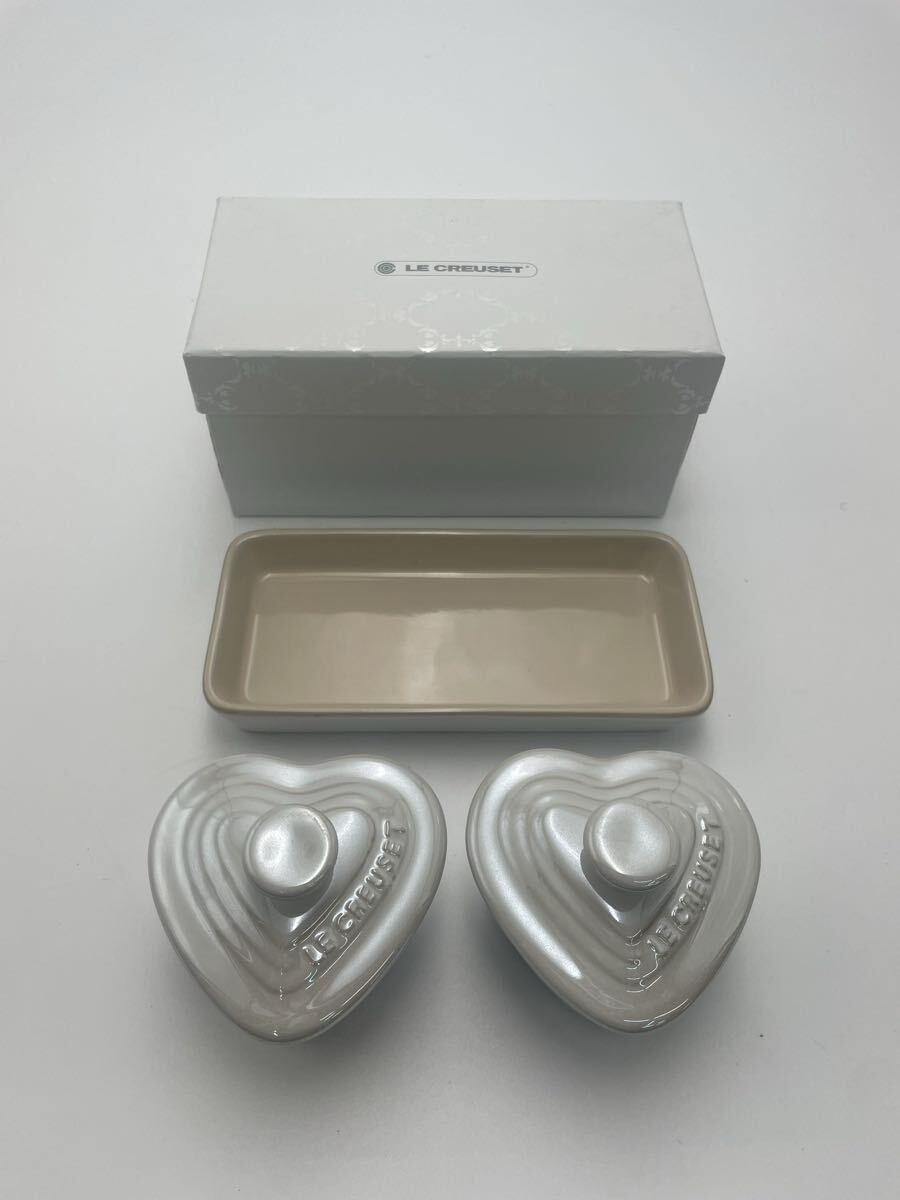 Y1 【500円スタート】ル・クルーゼ プチ・ラムカン・ダムールセット CREUSET ハート型 食器 箱付き