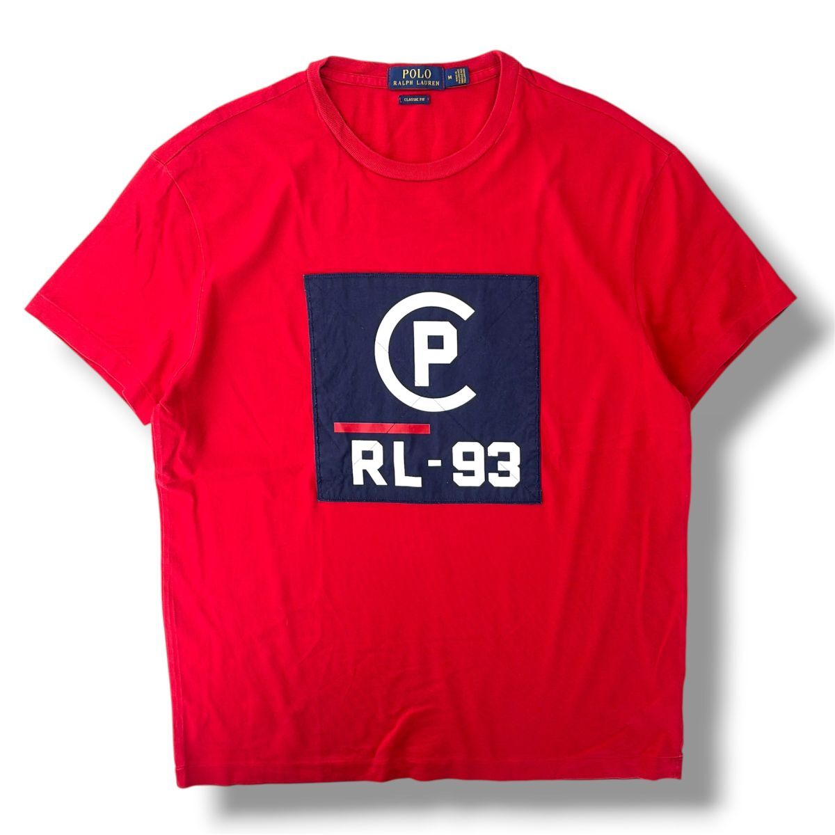 国内正規品★ POLO RALPH LAUREN ポロ ラルフローレン CP RL-93 レガッタシリーズ 半袖 CLASSIC FIT Tシャツ 赤 Mサイズ カットソー 古着