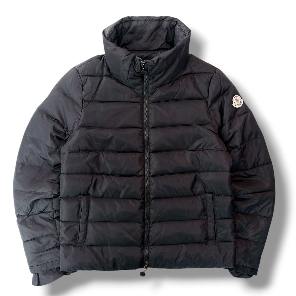 高級★ ハンガリー製 MONCLER モンクレール SERICA セリカ ダウンジャケット レディース 黒 0サイズ 肩ワッペン