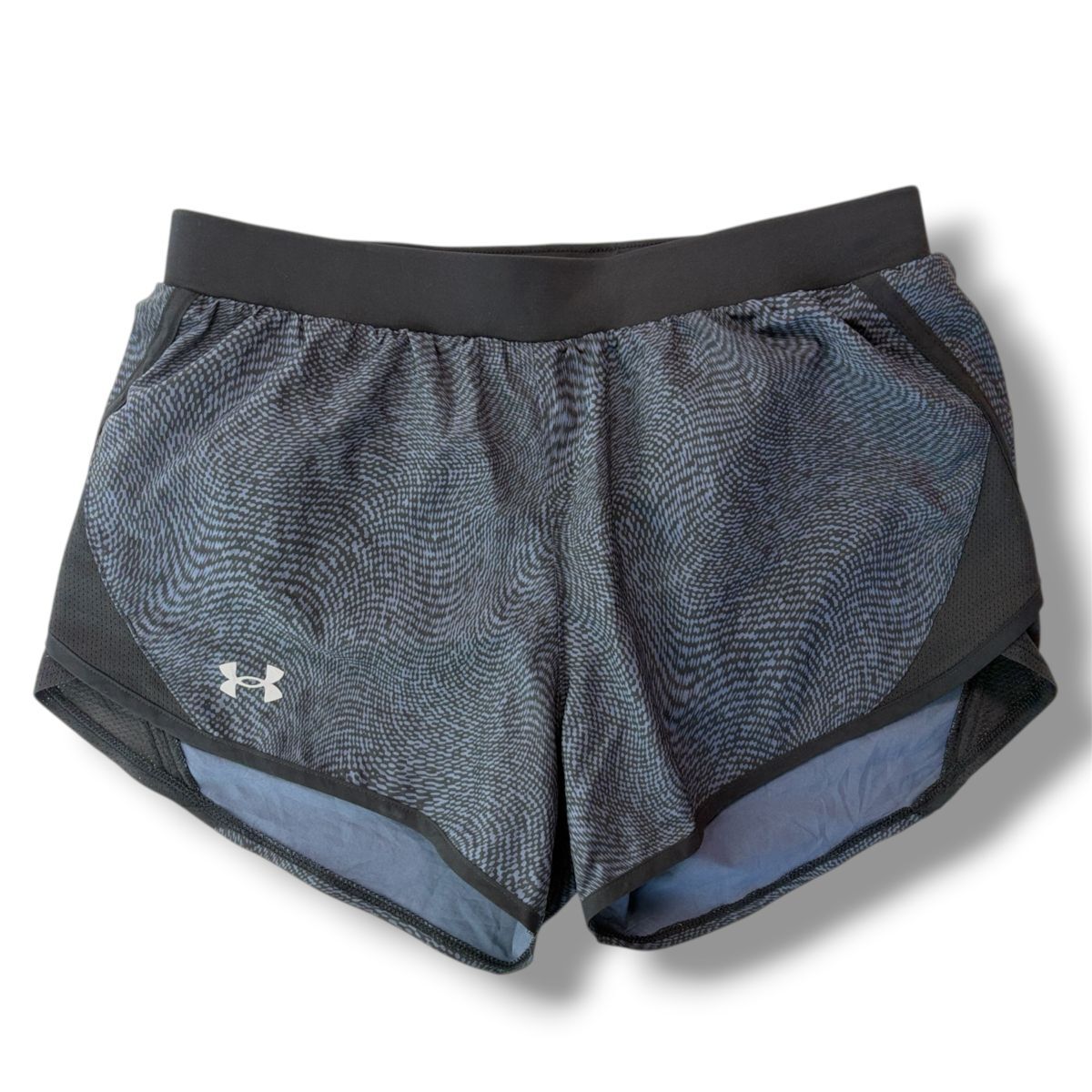 国内正規品★ UNDER ARMOUR アンダーアーマー レディース Running 総柄 ランニング ショート パンツ ダークブルー M ショーツ 短パン