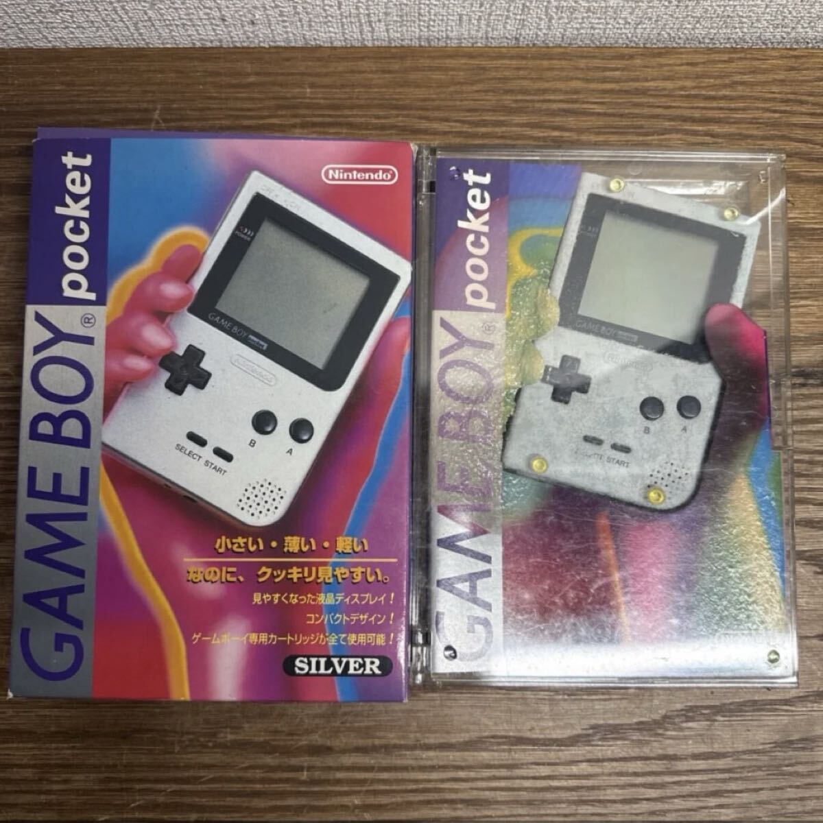 RN77 Nintendo GAMEBOY pocket ゲームボーイポケット MGB-001 シルバー 箱・ケース付き 動作未確認 現状品