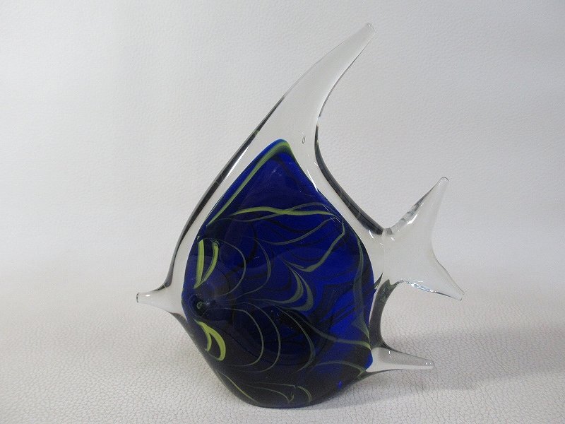 D5173 Gorgeous Designs China 色ガラス エンゼルフィッシュ 置物 熱帯魚