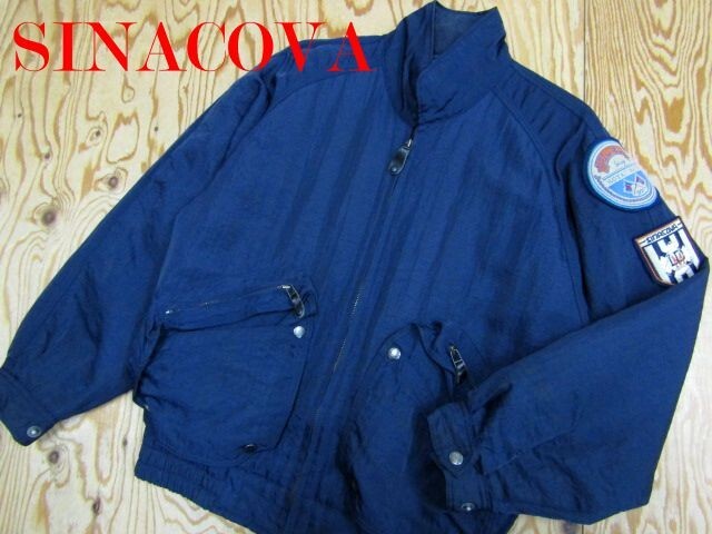 ★シナコバ SINACOVA★メンズ ナイロンジップジャケット オリジナルワッペン付き★R80412008C