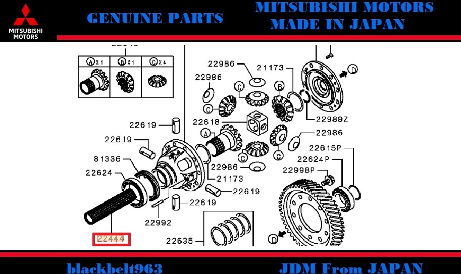 ■三菱純正■Lancer EvoV/Ⅵランサー エボ5 RS(98M)/エボ6 CP9A シャフト M/T フロント アウトプット ABSナシ 99/11 -00/08 MR553197