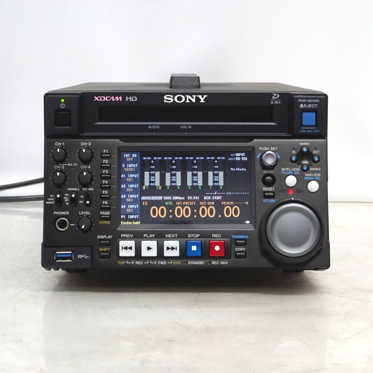 SONY PDW-HD1550 XDCAM HD422 レコーダー（3層&4層プロフェッショナルディスク対応）（OPE 1371・LASER 85）【中古/動作品】#441562