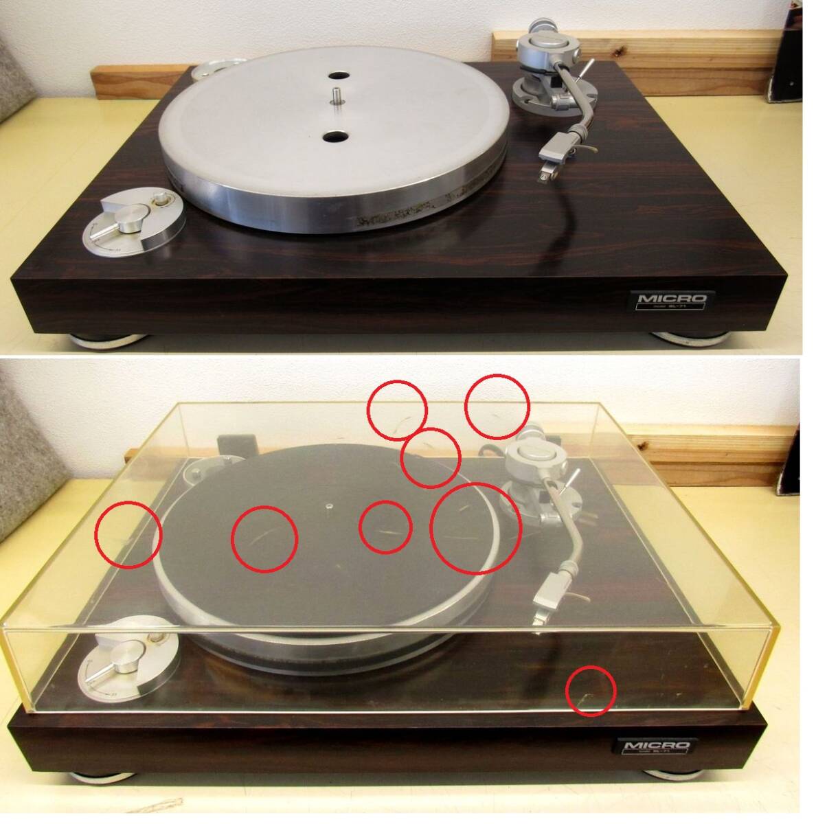 ■ BFd MICRO マイクロ BL-71 レコードプレーヤー ターンテーブル ベルト新品 オーディオテクニカのカートリッジ付 音出し確認 中古品 