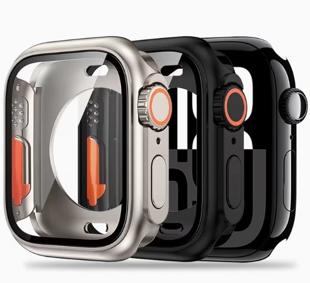 チタン・ブラックカラーセット【45mm・シリーズ7,8,9】AppleWatch カバー アップルウォッチ ケース 