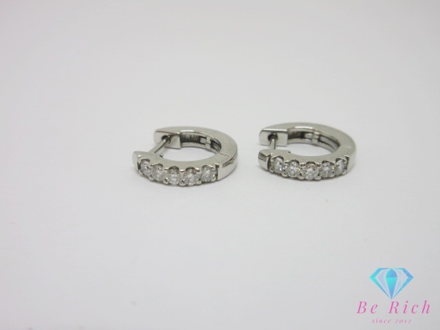 Pt900 プラチナ ダイヤモンド 0.10ct 0.10ct 付 デザイン スタッド ピアス メレ ジュエリー アクセサリー【中古】【送料無料】th14679