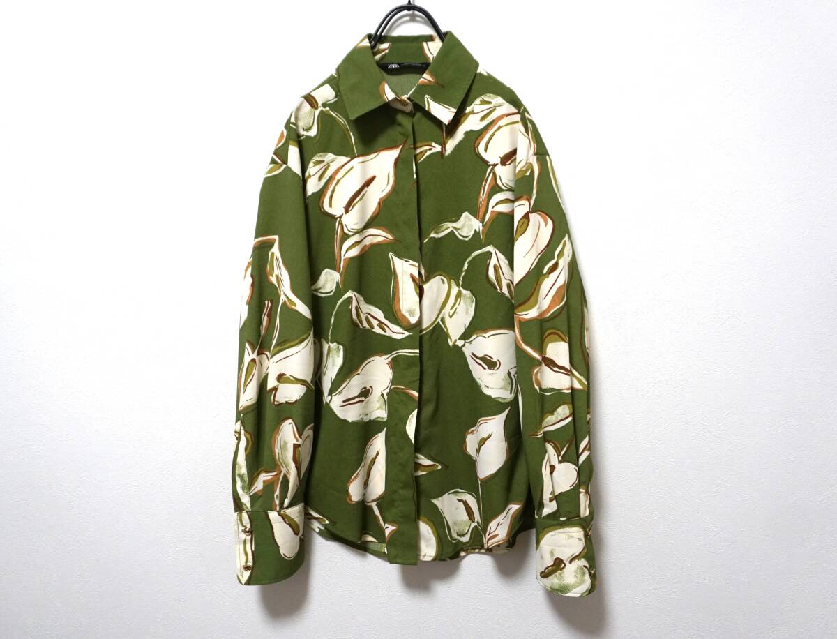 ZARA こなれた一枚 比翼ポリゆるシャツ XS