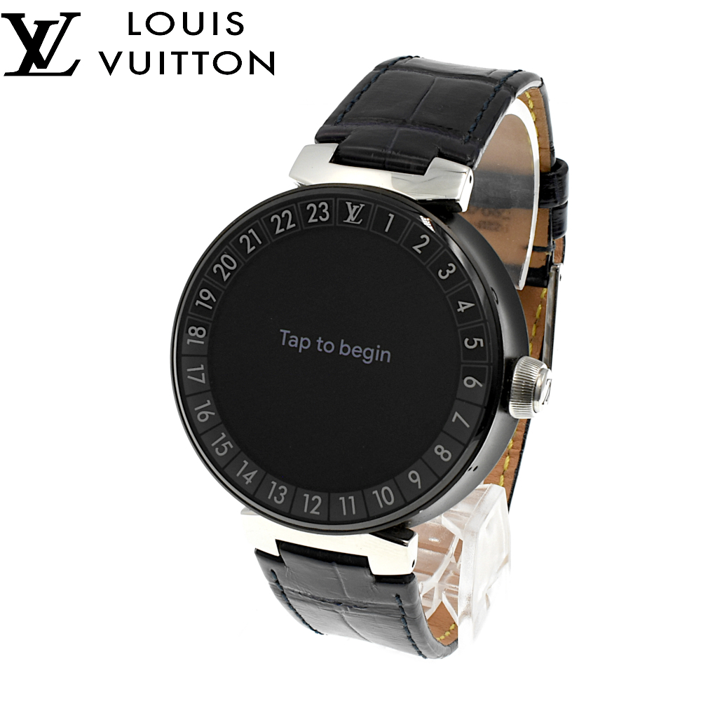 【A02686】LOUIS VUITTON ルイヴィトン タンブール ホライゾン QA05 1 スマートウォッチ ブラック×ネイビー
