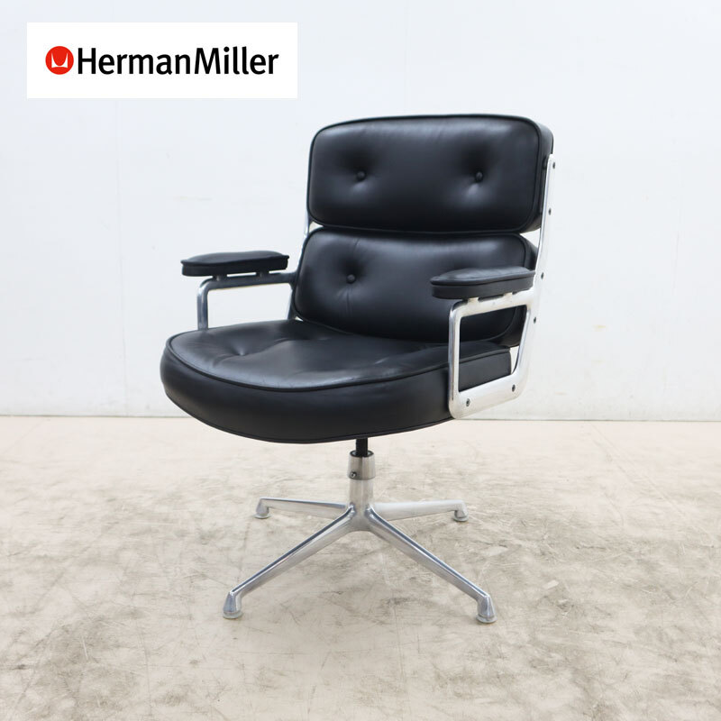 ◆希少◆ Herman Miller ハーマンミラー イームズエグゼクティブチェア タイムライフチェア 4本脚 革/レザー ヴィンテージ 60年代 ②