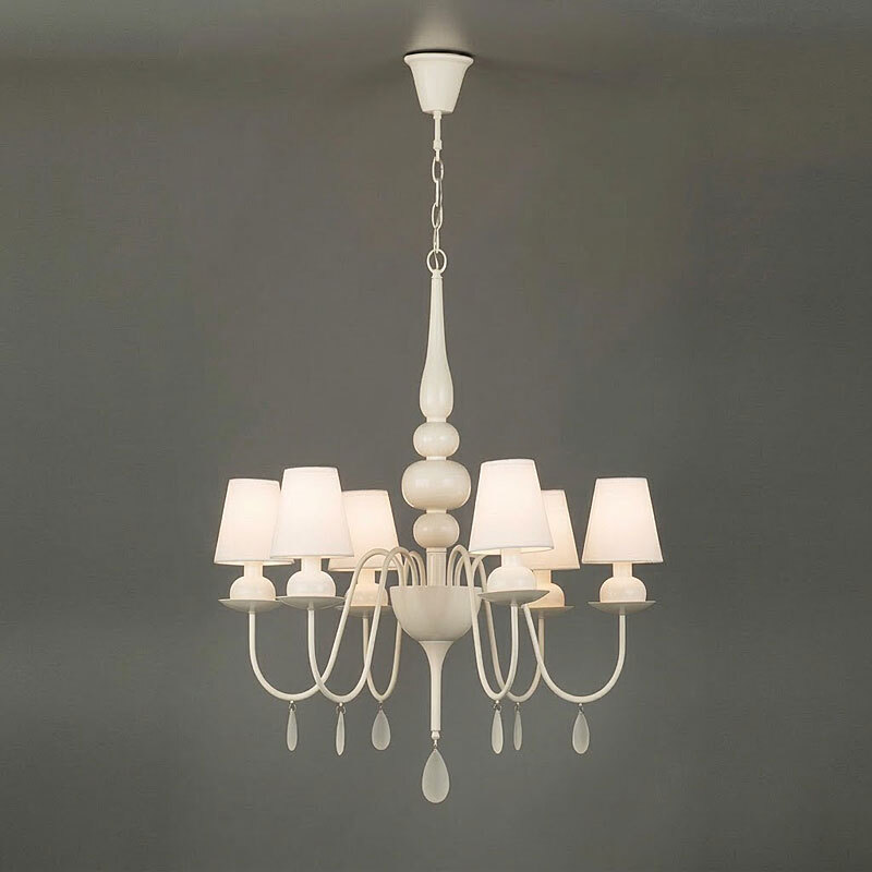 ◆IDEAL LUX◆ イデアルルクス IDC大塚家具 BLANCHE ブランシェ シャンデリア ペンダントライト/天井照明 ホワイト 9万