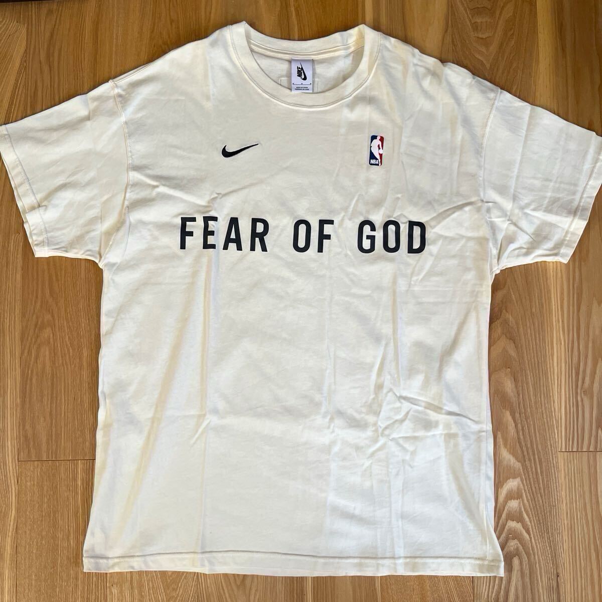 FEAR OF GOD × NIKE ウォームアップ Tシャツ セイル M(検:ジョーダン JORDAN AJ1 AF1 adidas ATHLETICS FOG ESSENTIALS)
