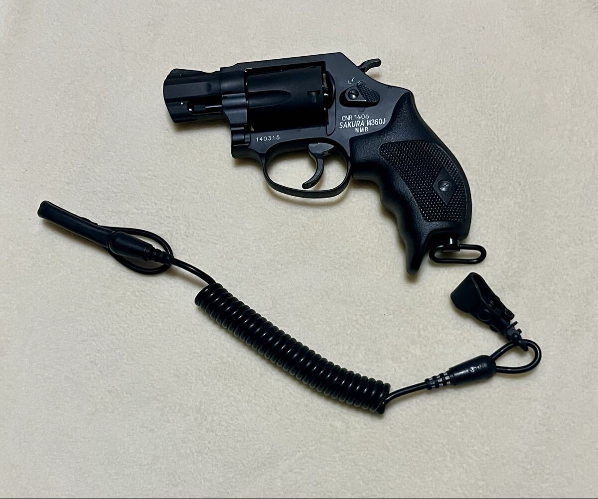 ◆送料無料 新品 未使用 けん銃吊り紐 ランヤード カールコード 刻印あり 警察拳銃 SAKURA エアウエイト ニューナンブなどに