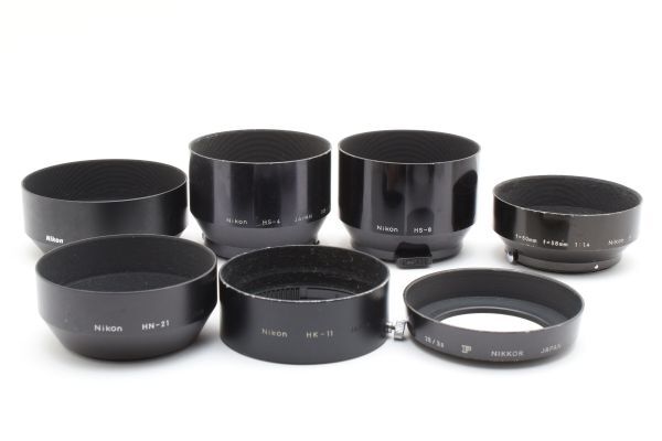 RU1091★ニコン Nikon HS-4 HS-8 HN-21 HN-24 HK-11 f=50mm f=58mm 1:1.4 28/3.5 F レンズフード 7個セット