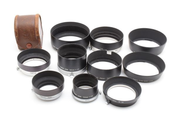 RU1122★キャノン Canon EW-60C EW-60B W-50 CANONET S-42 S-60 100mm f=3.5 S-50 EX 125mm 1:3.5 135mm f=3.5 レンズフード 10個セット