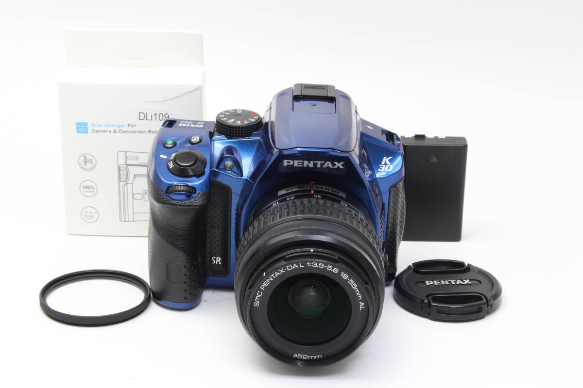 B (並品) PENTAX ペンタックス K-30 ブルー 18-55mm レンズキット 初期不良返品無料