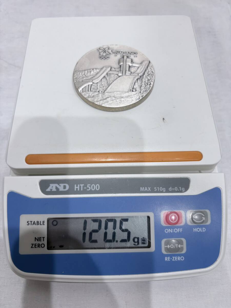 【純銀】純銀メダル 長野オリンピック 記念貨幣発行記念 120.5g