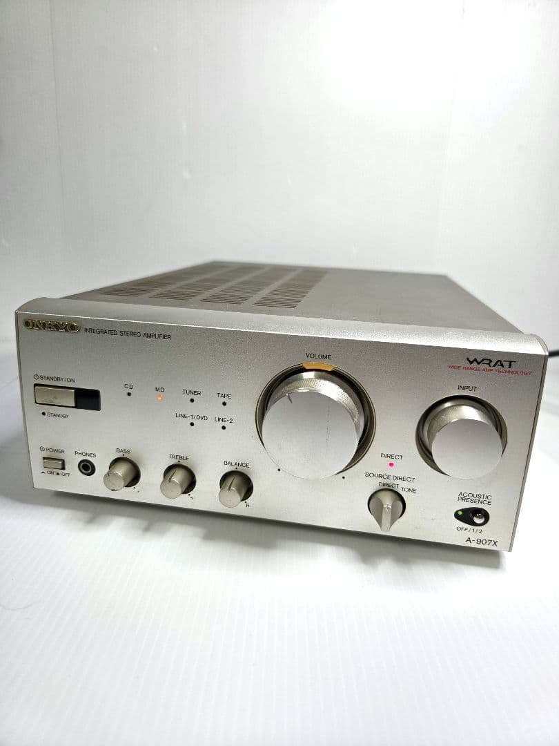 通電確認　ONKYO A-907X オンキョー インテグレーテッド ステレオランプ 　プリメインアンプ アンプ　オーディオ