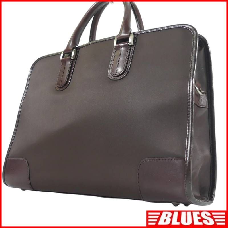 即決★Paul Smith★レザーコンビビジネスバッグ ポールスミス ビジネスバッグ 茶 A4 メンズ 本革 ブリーフケース 本皮 通勤 出張 鞄