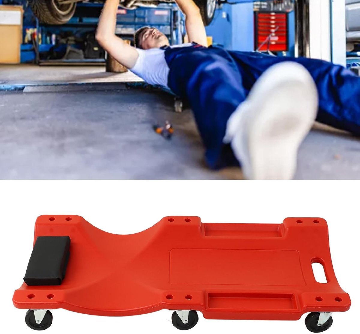 送料690円 メカニッククリーパー キャスター付き 200kg耐重 車 修理 ボード 作業用寝板カート 自動車整備 強化プラスチック