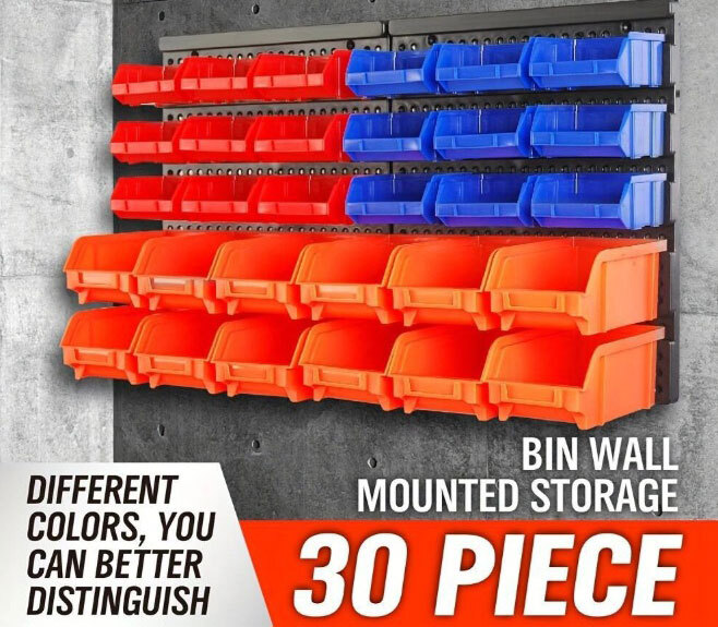 工具 収納 壁掛け 30ケース 部品棚 部品ケース 工具箱 工具入れ 壁 パーツケース 整理 アイテム ケース コンテナ ボックス ツール