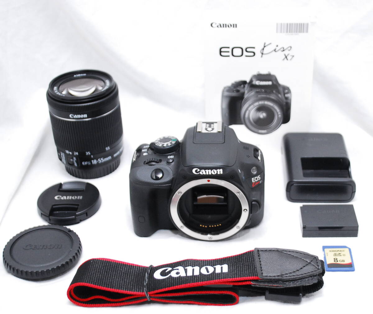 【新品級の超美品 4000ショット・SDカード付き】Canon キヤノン Kiss X7 EF-S 18-55mm STM