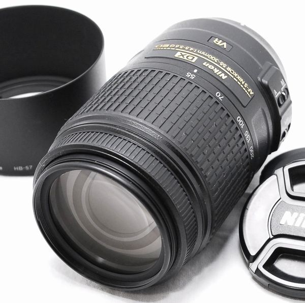 【新品級の超美品・純正フード付き】Nikon ニコン AF-S DX NIKKOR 55-300mm f/4.5-5.6 G ED VR