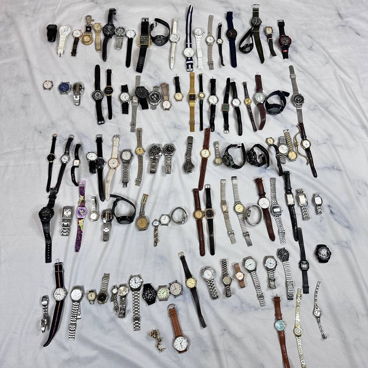 時計 まとめ 大量 セイコー系 クォーツ 機械式 腕時計　約105本 デジタル アナログ 1円 山 カシオ エルジン 約4ｋｇ 腕時計　現状 
