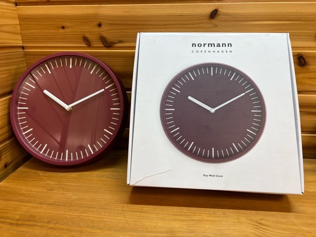 normann COPENHAGEN★ノーマンコペンハーゲン★デイウォールクロック★掛け時計★ダークレッド★掛け時計★新品・未使用・動作品