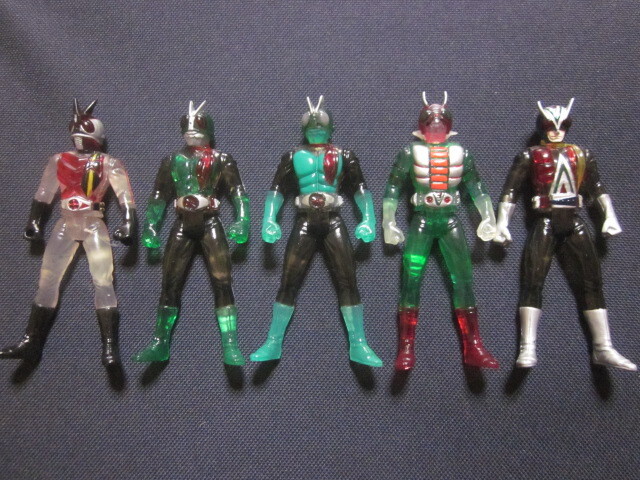 ■仮面ライダー1号/2号/V3/X/ライダーマン アクションフィギュア クリアver.■