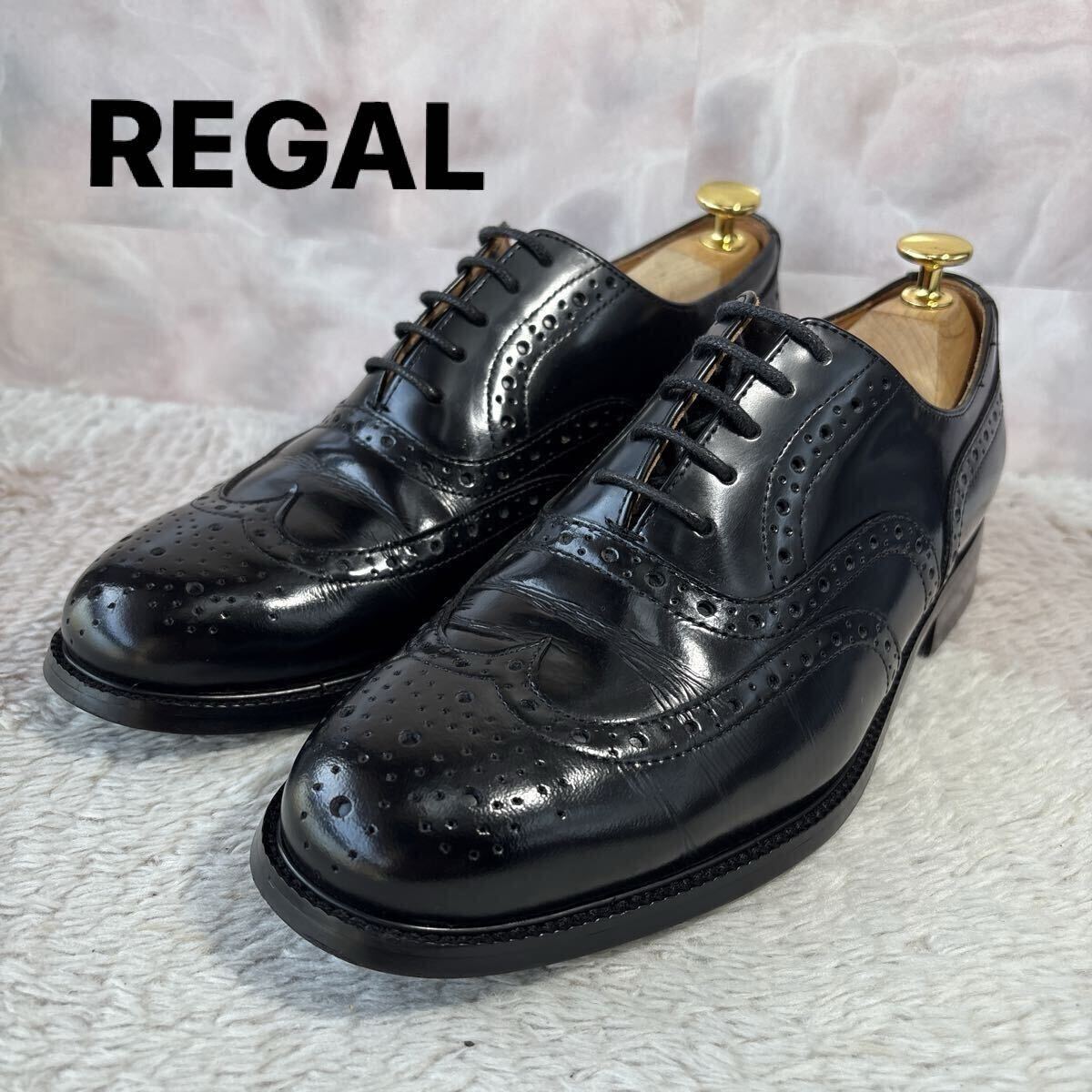 REGAL リーガル ウイングチップ メダリオン ビジネスシューズ 25EEE 黒