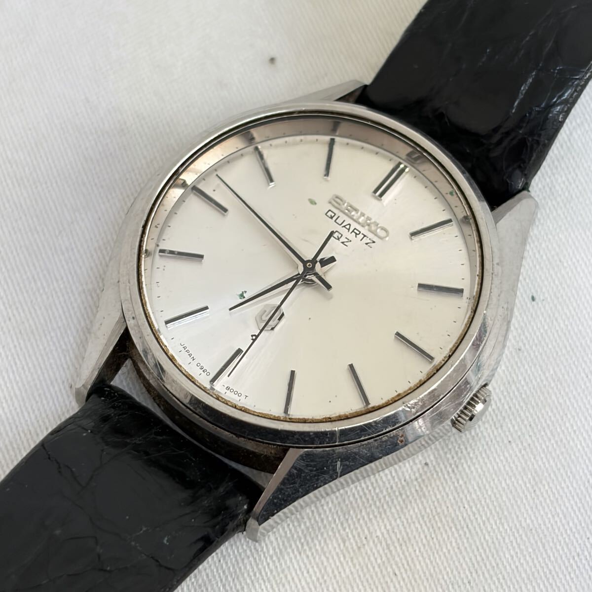 004【0327 B-1538】SEIKO セイコー 0920-8000-G QZ クォーツ シルバー文字盤 メンズ 腕時計 不動品