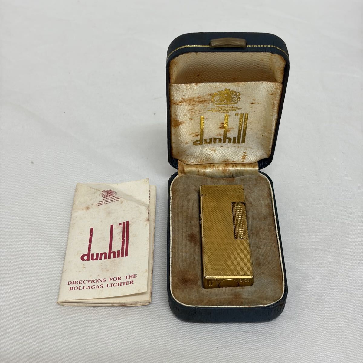 0004【0401 B-1631】dunhill ダンヒル ガスライターライター ローラー式 ゴールドカラー 喫煙具 喫煙グッズ 着火未確認 ※石なし