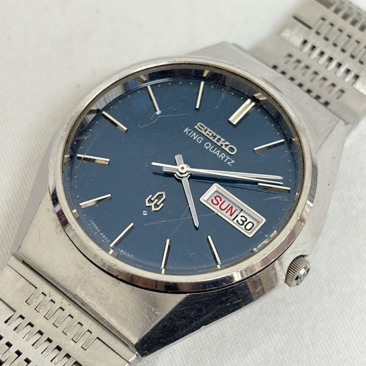 0005【0401 B-1700】SEIKO セイコー キングクォーツ 4823-8010 アナログ ラウンド メンズ 腕時計 ヴィンテージ 不動品