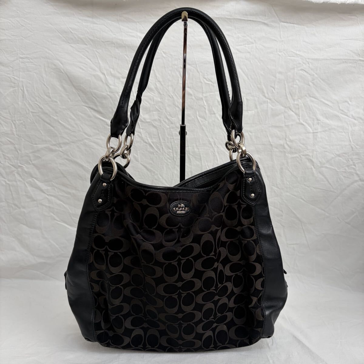 008【0402 B-1704】COACH コーチ シグネチャー トートバッグ ハンドバッグ レザー レディース