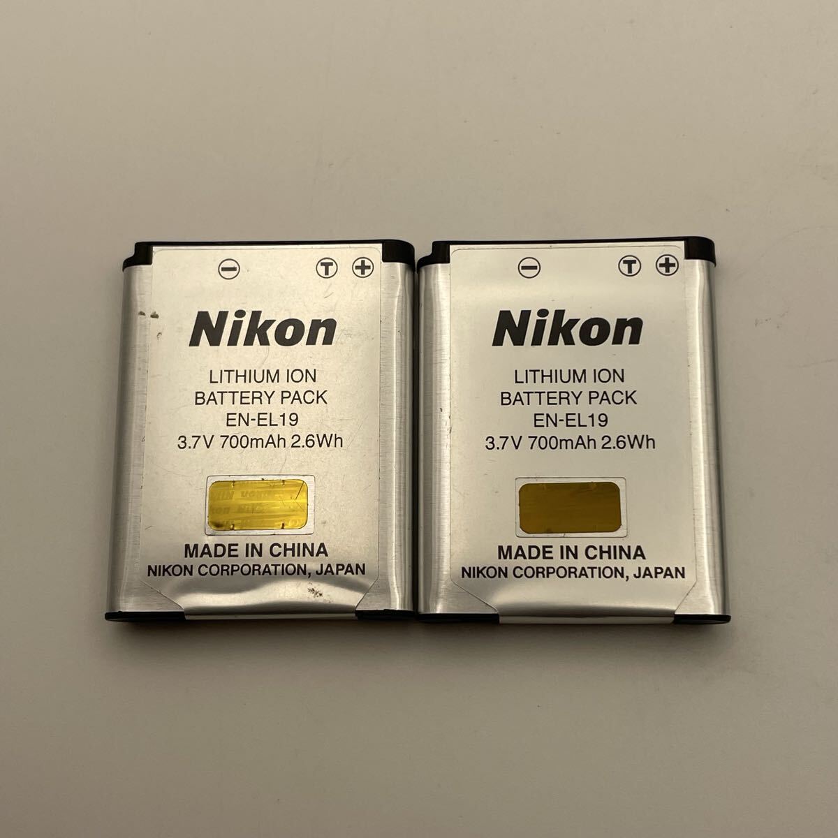 B 2個セット【動作確認済】追跡付発送　送料無料　返金保証　バッテリー 電池パック　純正 Nikon ニコン EN-EL19 満充電後計測