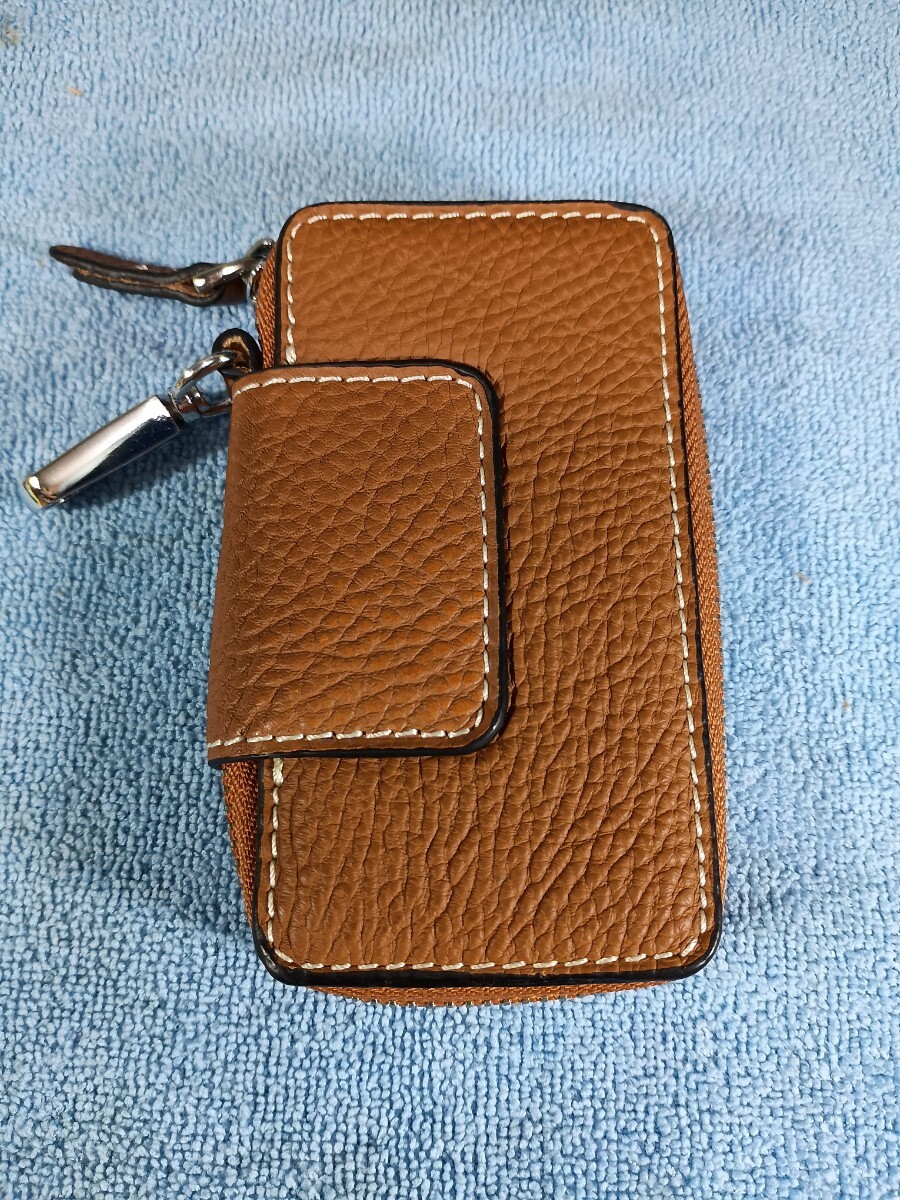 ★本革 スマートキーケース ブラウン キーホルダー付き（送料無料）★