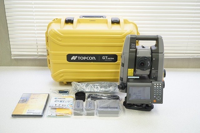 [QS][B6851314] 極美品 TOPCON トプコン GT-1505 トータルステーション バッテリー/チャージャー/専用ケース/土木基本CE 等付属