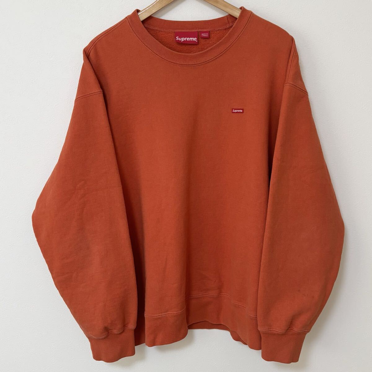 【希少】Supreme Small Box Crewneck オレンジ L シュプリーム スモールボックス クルーネック トレーナー スウェット